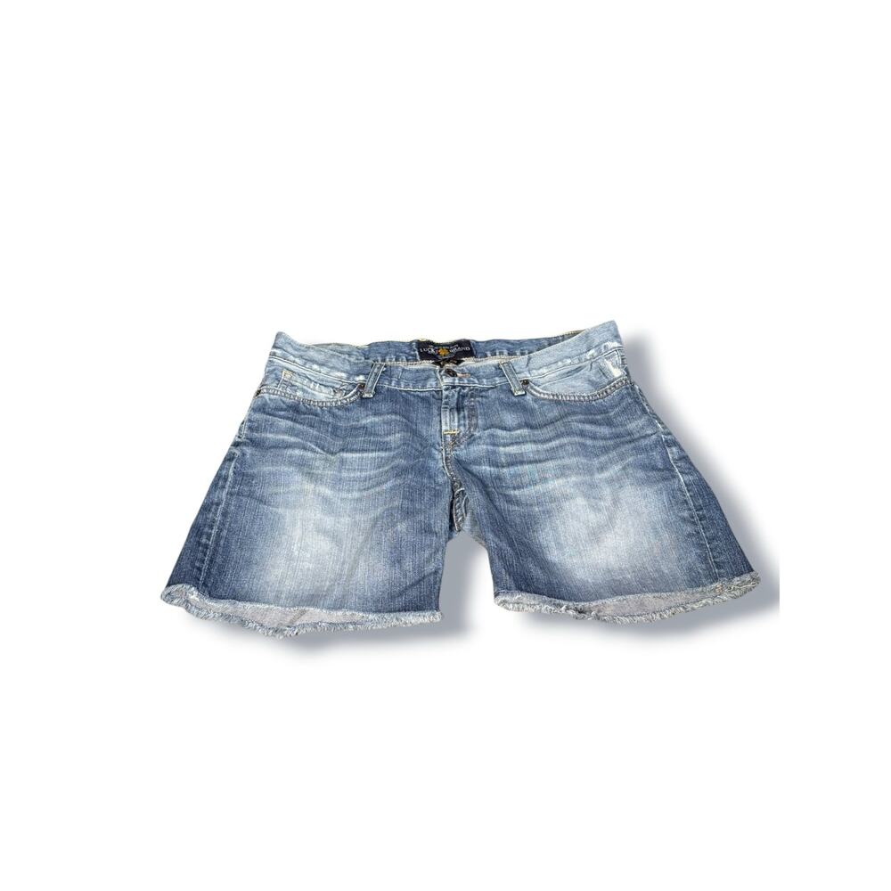 Lucky Brand Riley Distressed Denim Cutoff Shorts Size 8/29 Y2Kโ Festival Boho